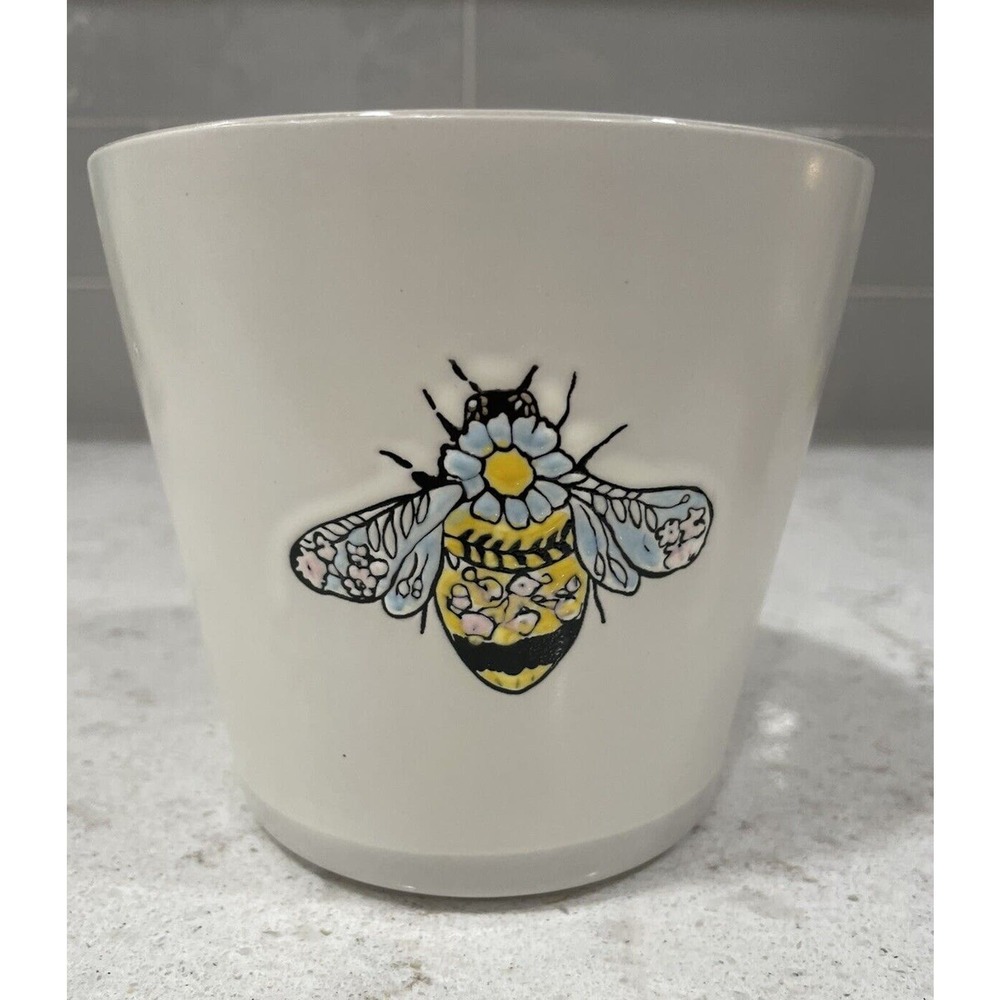 Bee GOLDMINC 5” Planter w/Drain Hole Under The Sun 2021 Blue Sky Clayworks Bees